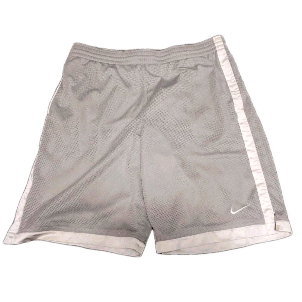 Nike Basketball Shorts Men Medium Grey White Athletic Pull On